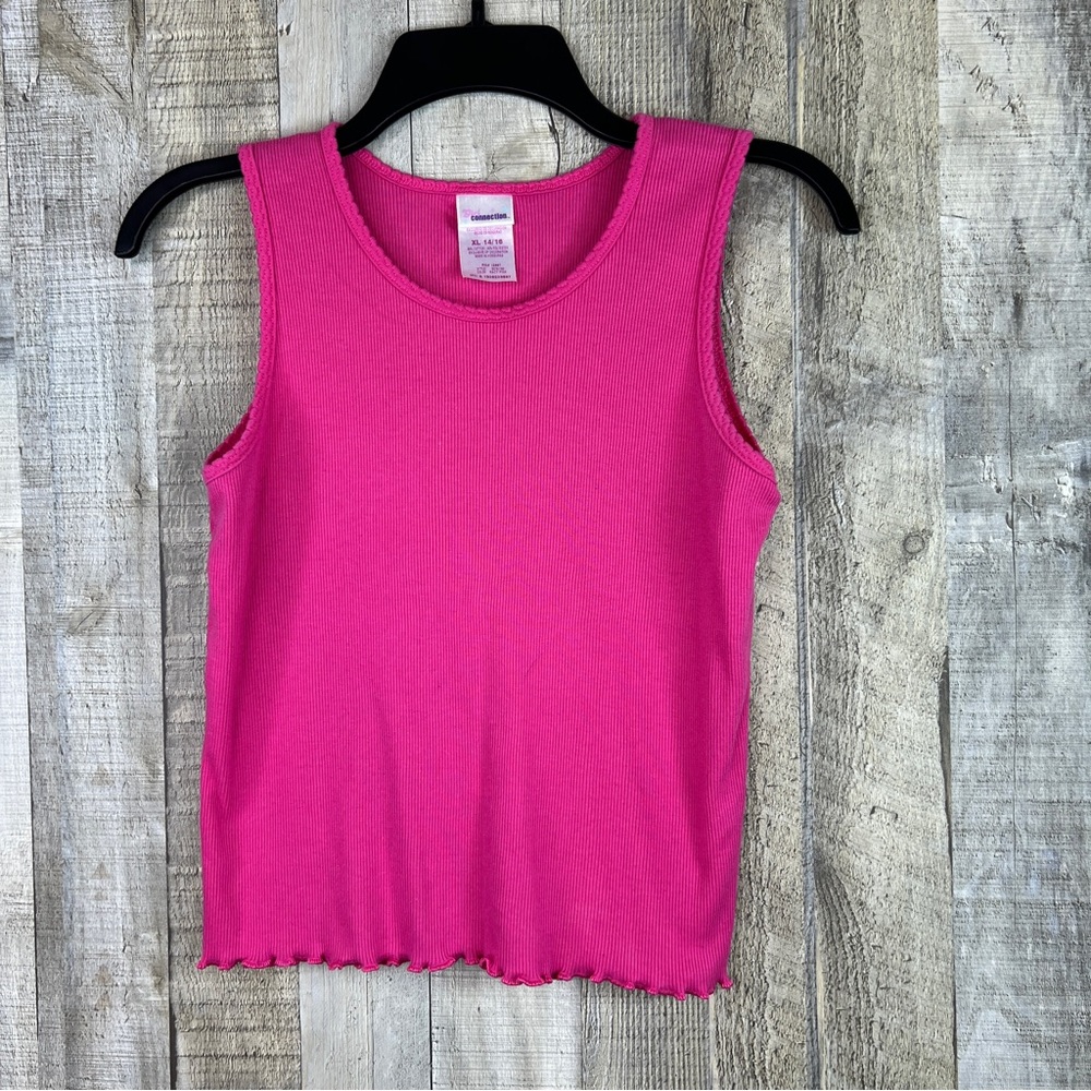 Girl Connection Size XL 14/16 Ribbbed Pink Tank Top Crewneck